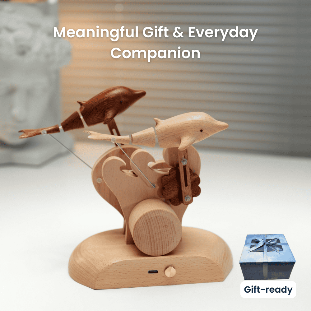 MarinerPoet™ Handcrafted Wooden Dolphin Automaton