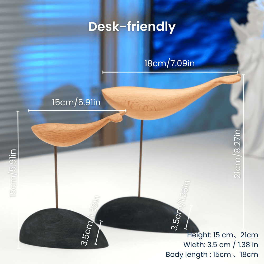 MarinerPoet™ Handcrafted Wooden Whale Sculpture