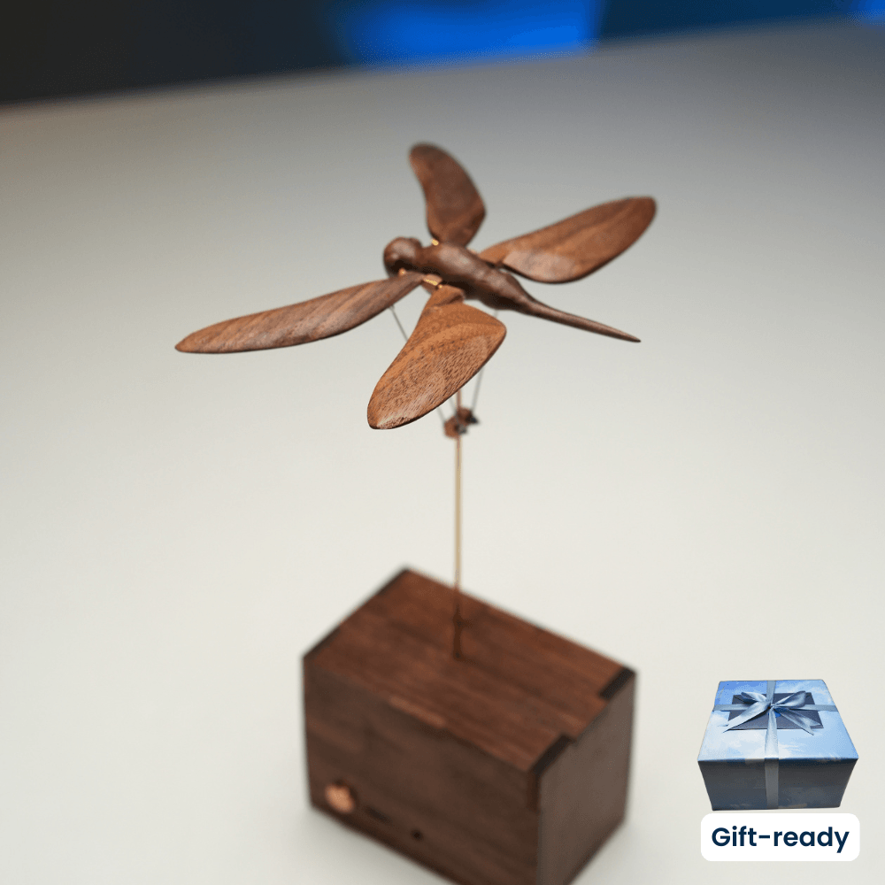 MarinerPoet Handcrafted Wooden Dragonfly Automaton