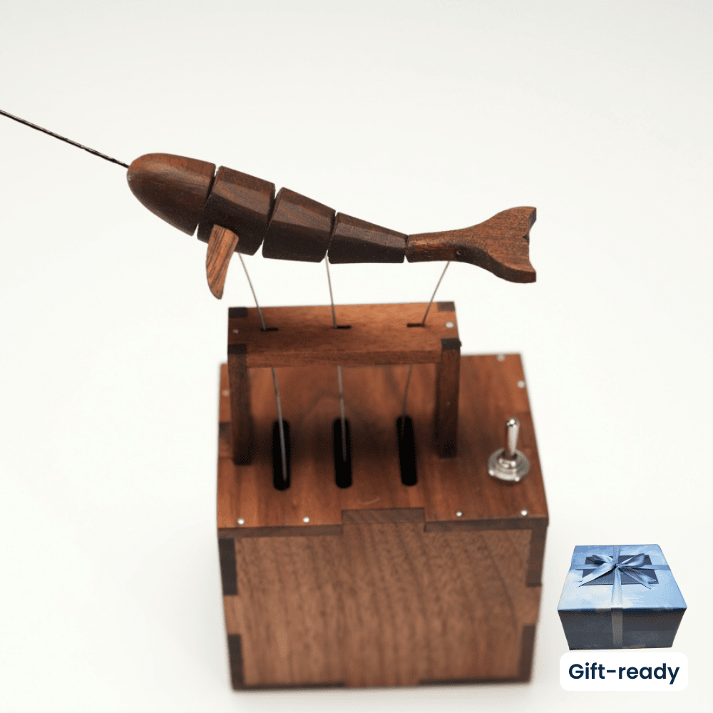 MarinerPoet™ Handcrafted Walnut Whale Automaton
