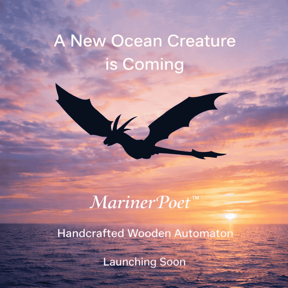 MarinerPoet™ Handcrafted Wooden Ocean Dragon Automaton