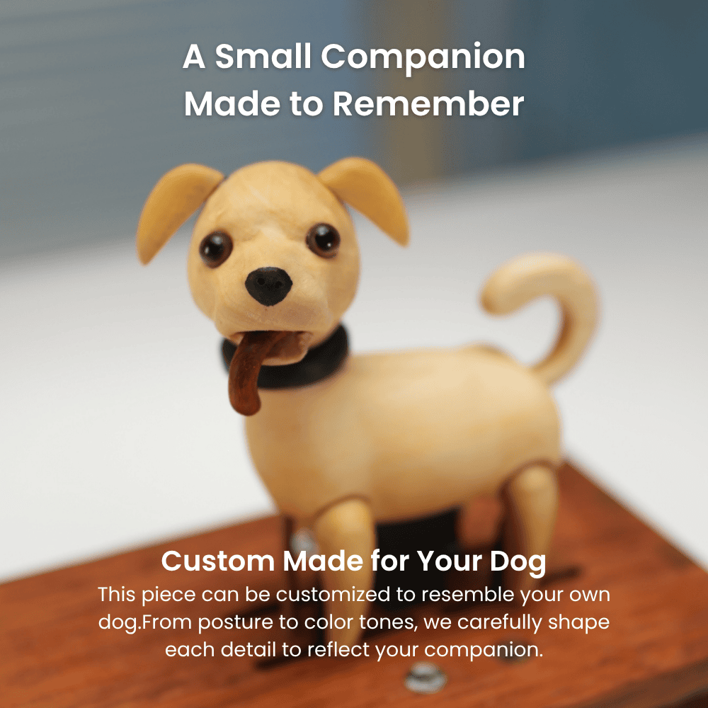 MarinerPoet™ Handcrafted Wooden Dog Crank Automaton