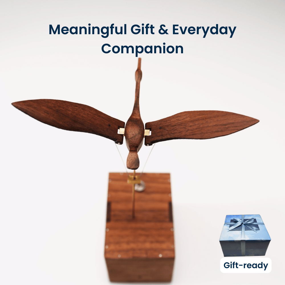 Cisne autómata MarinerPoet™ hecho a mano de nogal