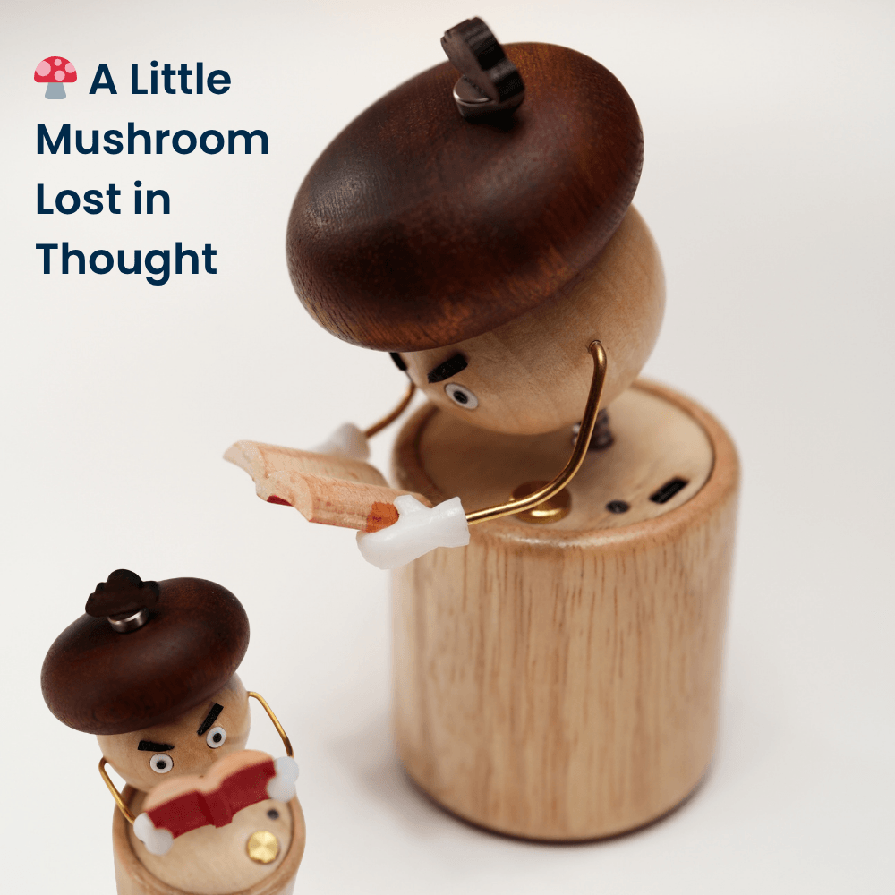 MarinerPoet™ Handcrafted Wooden Mushroom Automaton