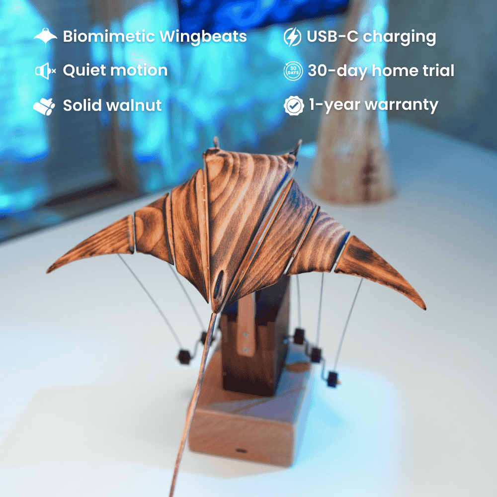 MarinerPoet™ Handgefertigter Holz-Mantarochen-Automat