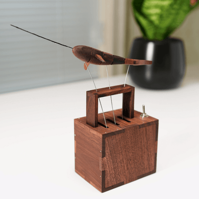 MarinerPoet™ Handcrafted Walnut Whale Automaton