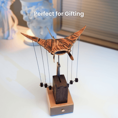 MarinerPoet™ Handcrafted Wooden Manta Ray Automaton
