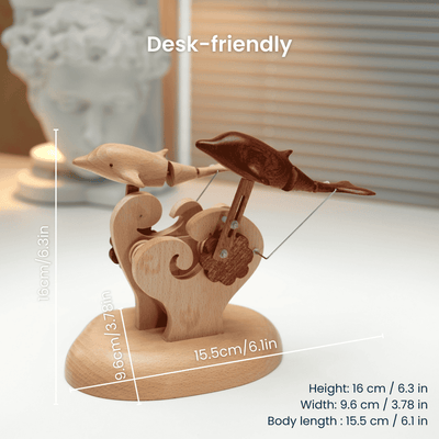 MarinerPoet™ Handcrafted Wooden Dolphin Automaton