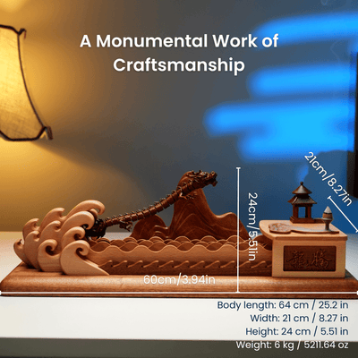 MarinerPoet Handcrafted Wooden Asian Dragon Automaton