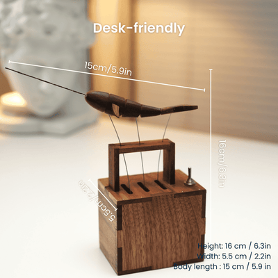 MarinerPoet™ Autómata de Ballena en Nogal Hecho a Mano