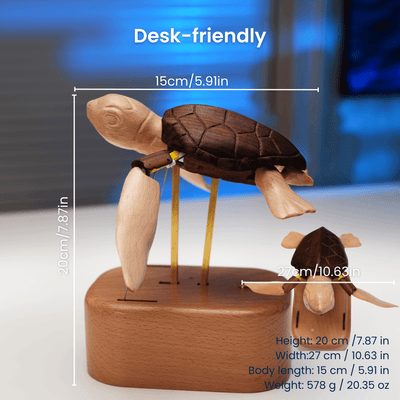 MarinerPoet™ Handcrafted Wooden Sea Turtle Automaton