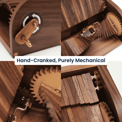 MarinerPoet™ Handcrafted Wooden “Song of the Waves” Music Box Automaton
