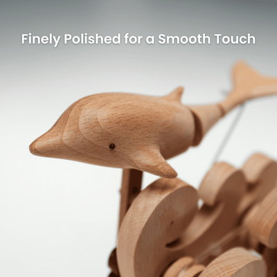 MarinerPoet™ Handcrafted Wooden Dolphin Automaton