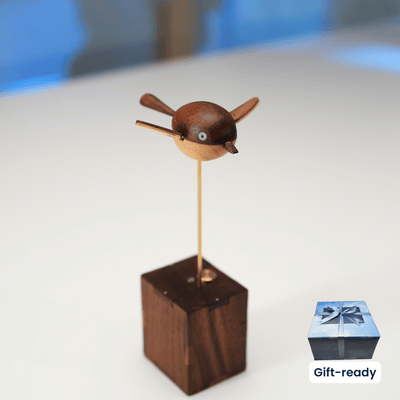 MarinerPoet™ Handcrafted Walnut Bird Automaton