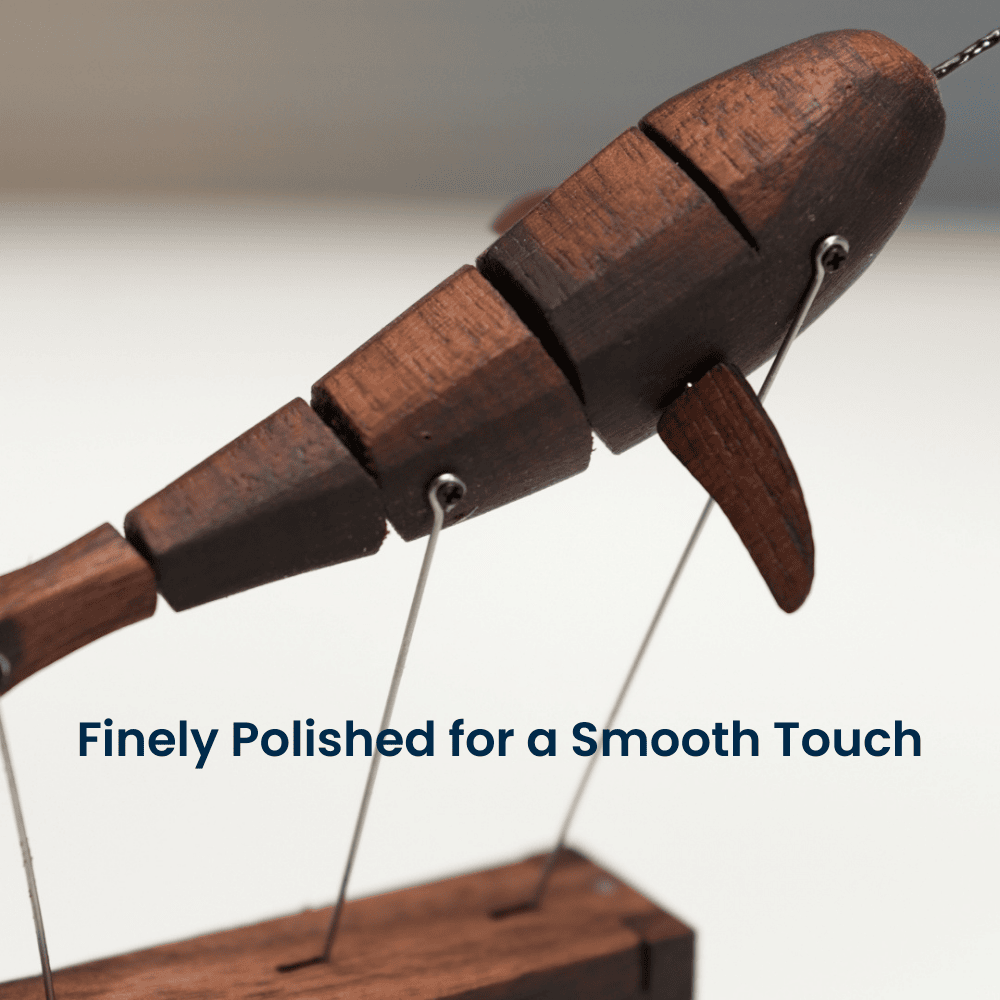 MarinerPoet™ Autómata de Ballena en Nogal Hecho a Mano