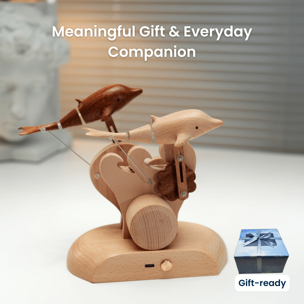MarinerPoet™ Handcrafted Wooden Dolphin Automaton