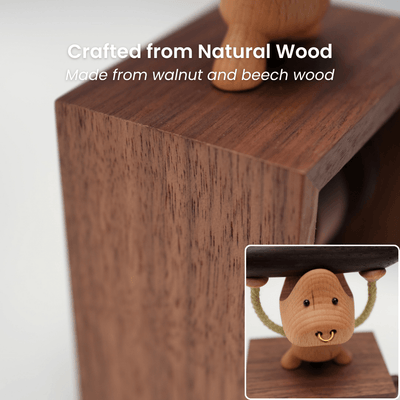 MarinerPoet™ Handcrafted Wooden Bull Music Box Automaton