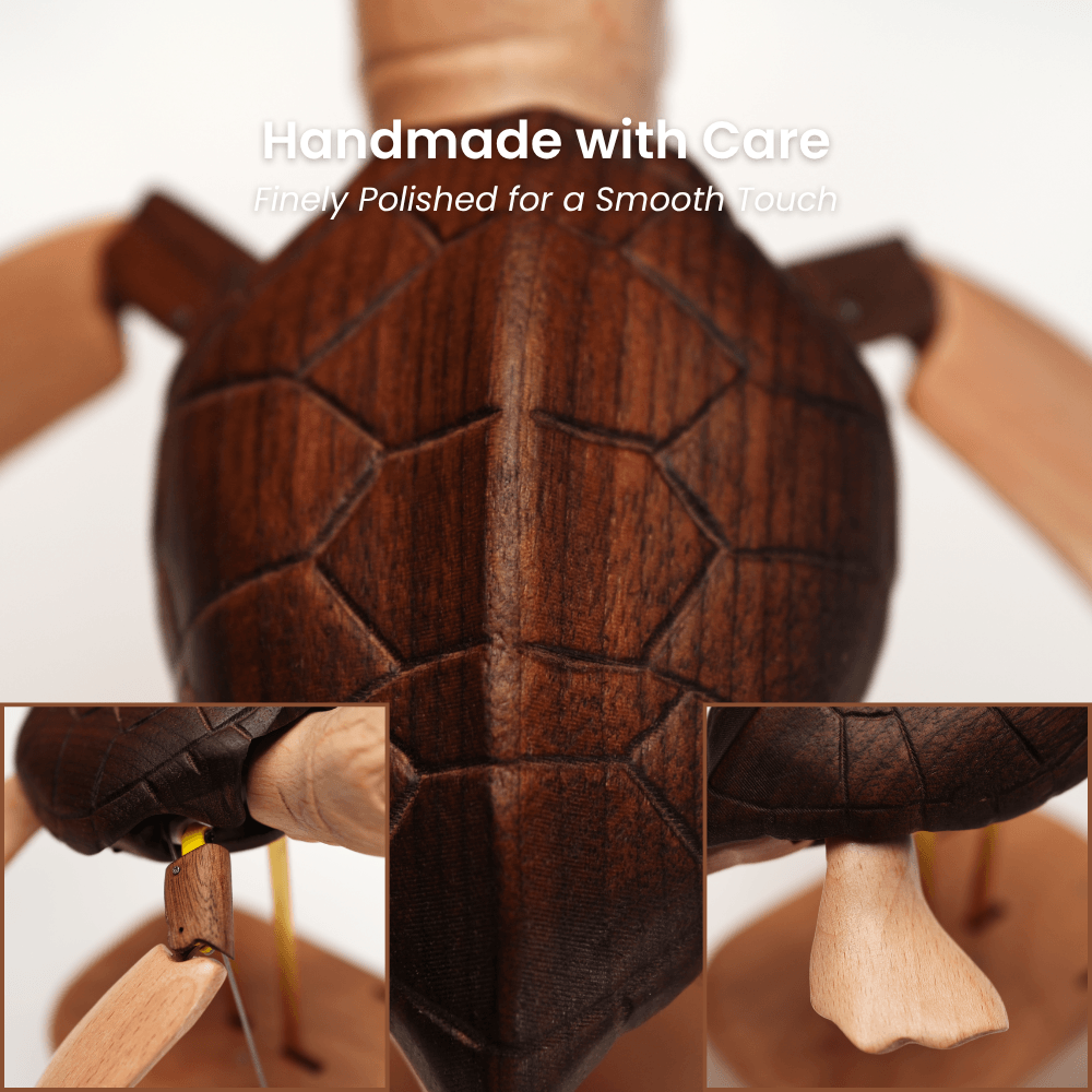 MarinerPoet™ Handcrafted Wooden Sea Turtle Automaton