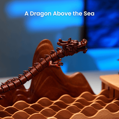 MarinerPoet Handcrafted Wooden Asian Dragon Automaton