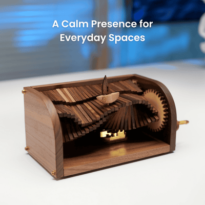MarinerPoet™ Handcrafted Wooden “Song of the Waves” Music Box Automaton