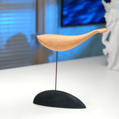 MarinerPoet™ Handcrafted Wooden Whale Sculpture
