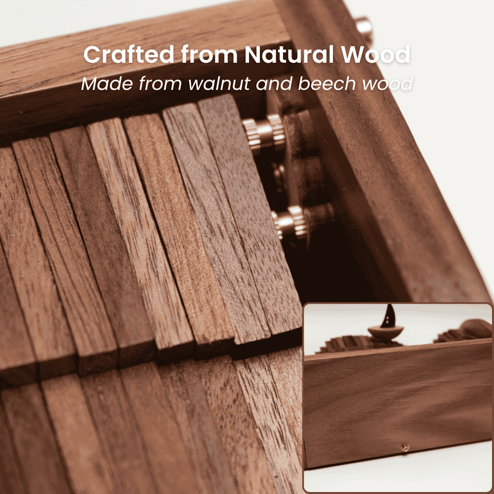 MarinerPoet™ Handcrafted Wooden “Song of the Waves” Music Box Automaton