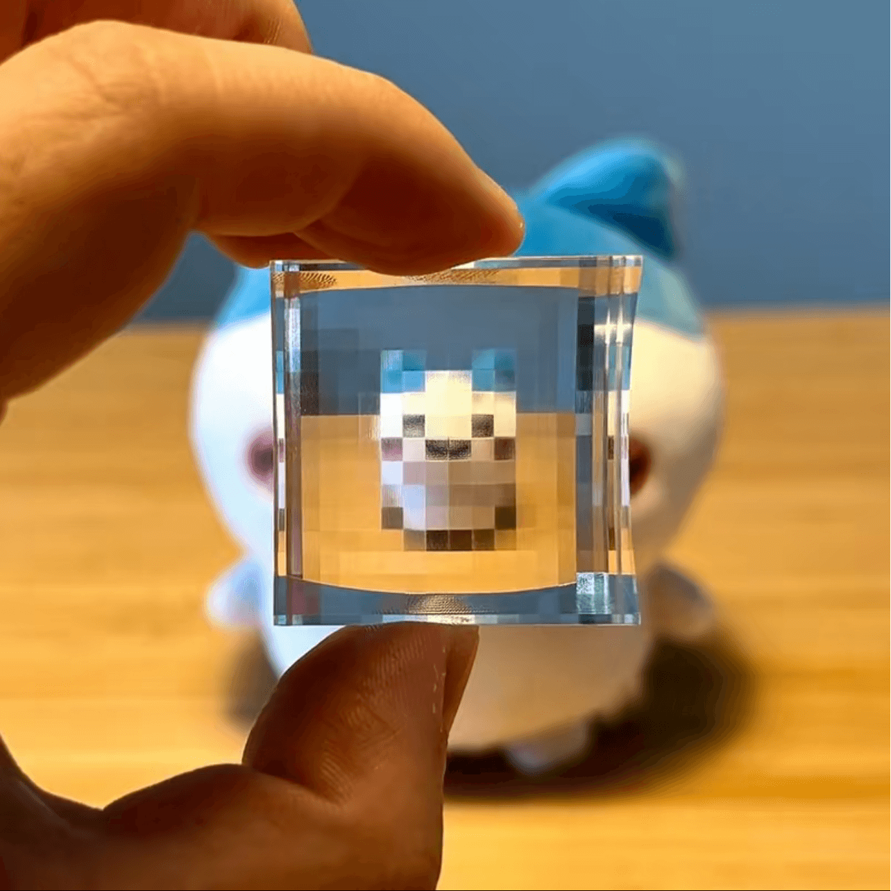 Cubo del mundo pixelado 