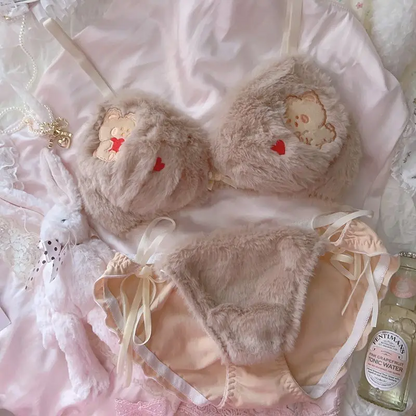 Fuzzy Cute Lingerie Set