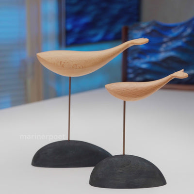 MarinerPoet™ Handcrafted Wooden Whale Sculpture