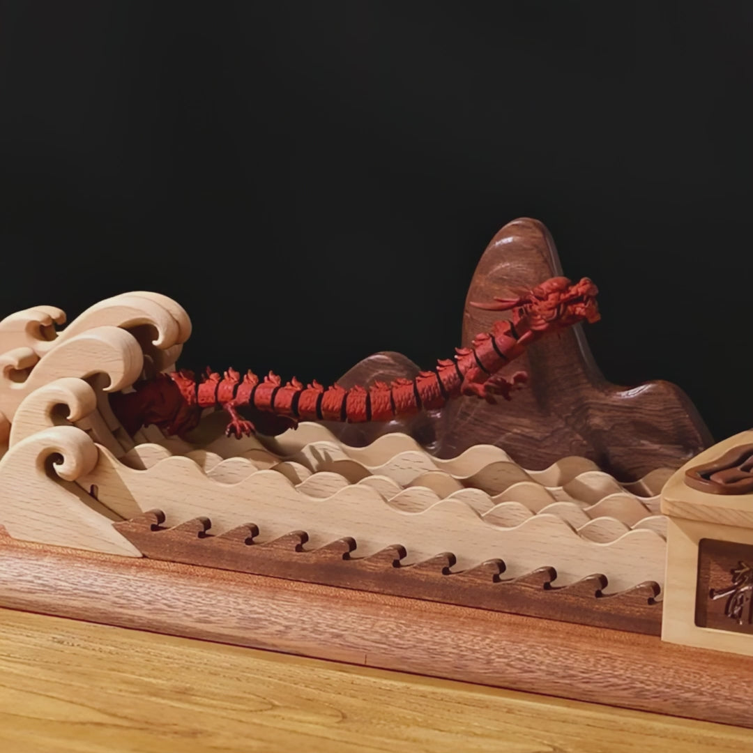 MarinerPoet Handcrafted Wooden Asian Dragon Automaton