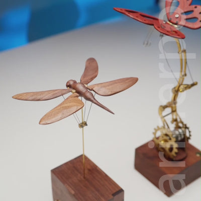 MarinerPoet Handcrafted Wooden Dragonfly Automaton