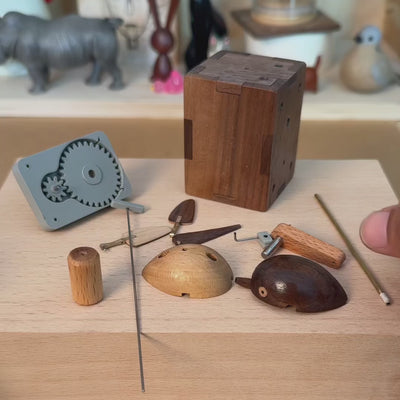 MarinerPoet™ Handcrafted Walnut Bird Automaton